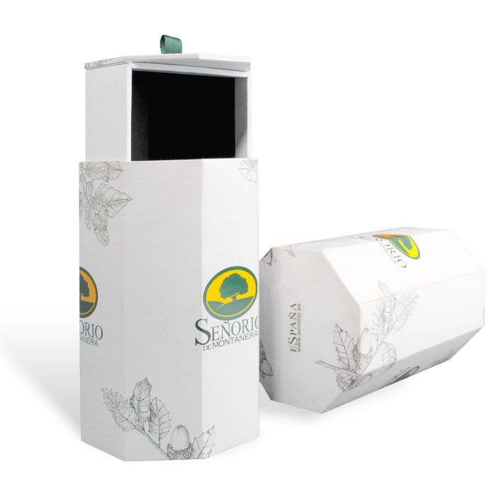 Caja personalizada para jamon abierta