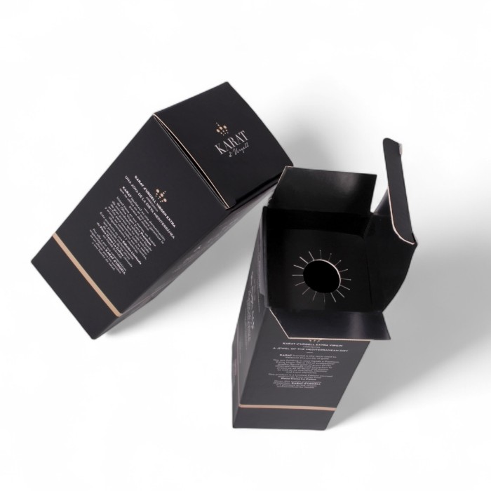 Packaging personalizado a medida para aceite premium